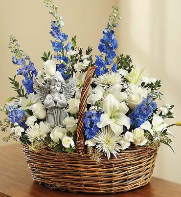 Heavenly Angel Blue and White Basket