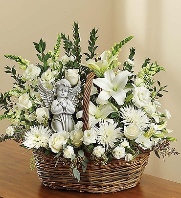 Heavenly Angel All White Basket