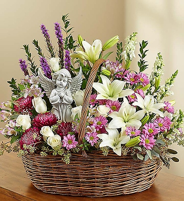 Heavenly Angel Lavender and White Basket